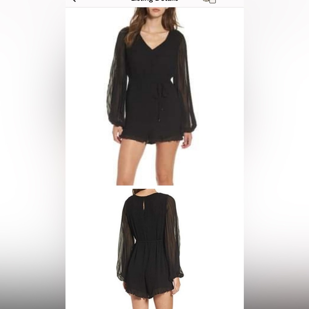 😍ASTR! pleated blk romper playsuit size med NWOT - Picture 1 of 6